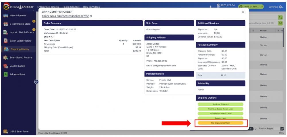 Shipsurance File Claim 3